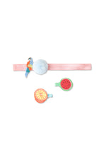 Load image into Gallery viewer, Gingersnaps Fruity Printed Acrylic Turban &amp; Hairclips Set
