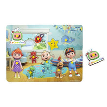 Load image into Gallery viewer, RMS Cocomelon Wodden Character Peg Puzzle Board