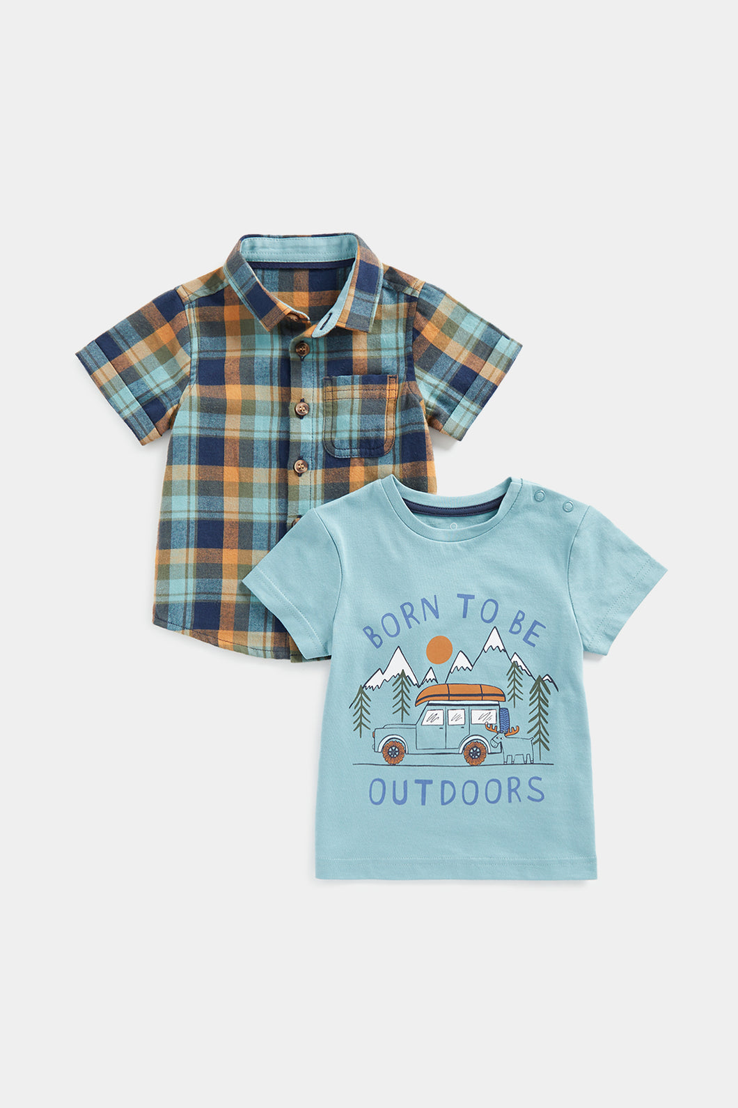 Mothercare Checked Shirt and T-Shirt Set