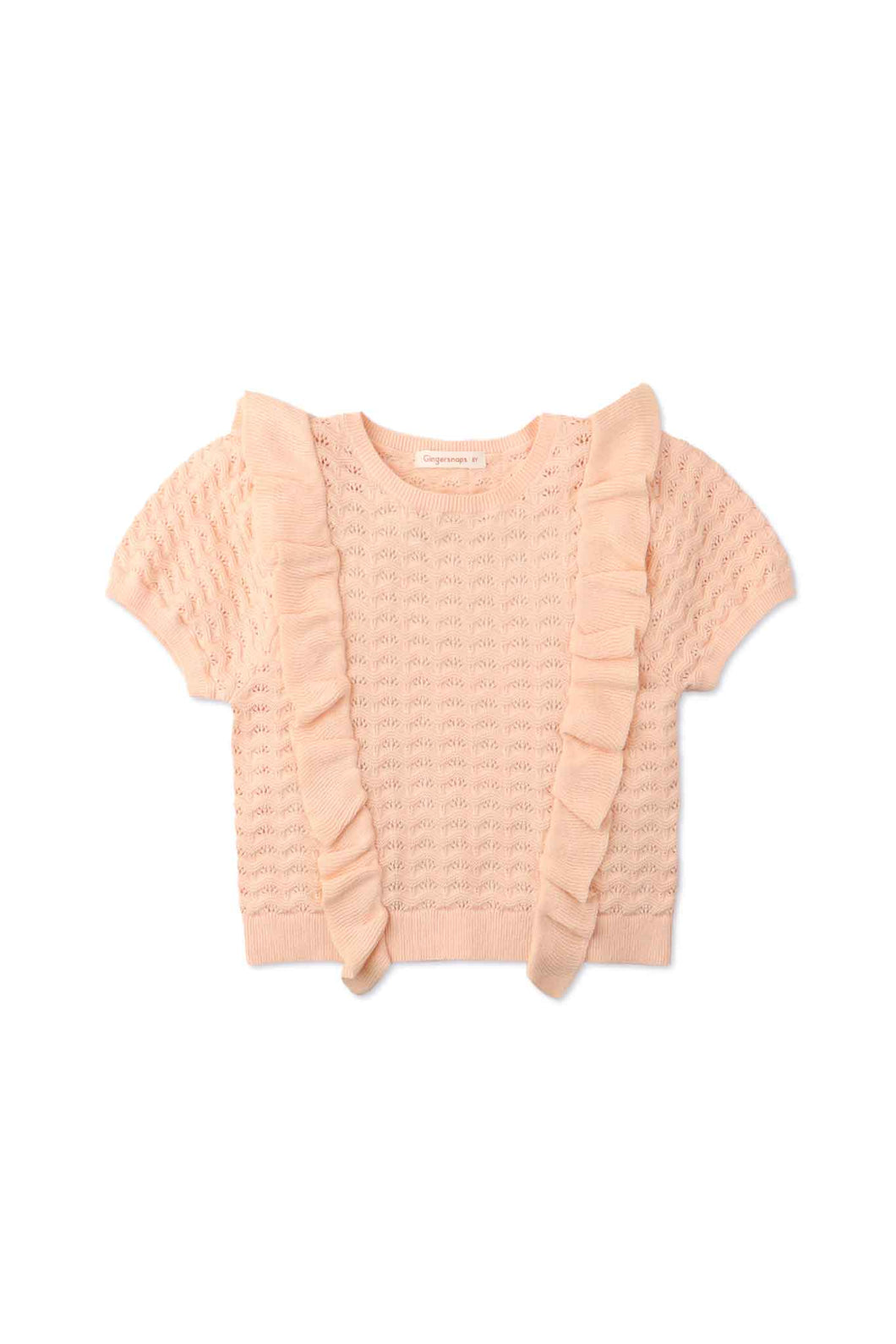 Gingersnaps All Over Pointelle Top with Frills