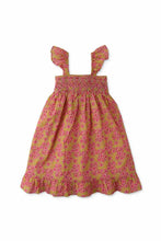 Load image into Gallery viewer, Gingersnaps Smocked Bodice 70'S Floral Print Ruffle Dress