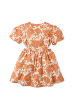 Load image into Gallery viewer, Gingersnaps Printed Dress with Puff Sleeves and Side Peek-A- Boo