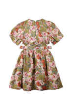 Load image into Gallery viewer, Gingersnaps Floral Side Cut-Out Dress with Bubble Sleeves
