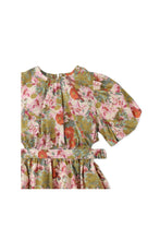 Load image into Gallery viewer, Gingersnaps Floral Side Cut-Out Dress with Bubble Sleeves