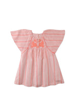 Load image into Gallery viewer, Gingersnaps Stripey Jacquard Embroidered Dress with Kimono Sleeves