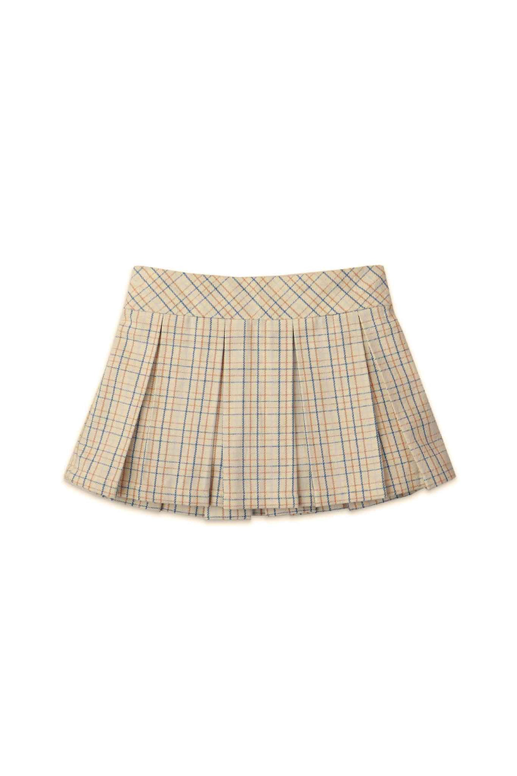 Gingersnaps Checkered Print Pleated Pull On Skirt