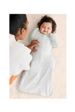 Load image into Gallery viewer, Love To Dream Swaddle Up Transition Bag Stage 2 0.2 Tog Stretch Cotton Stripe Olive