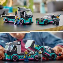 Load image into Gallery viewer, Lego City Race Car And Car Carrier Truck