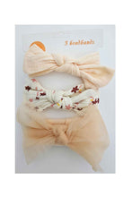 Load image into Gallery viewer, OFM Baby Headband 3 Piece Set - Beige