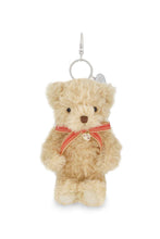 Load image into Gallery viewer, Snuggle Bunnies - Arthur The Bear Keyring - Red Stripe Ribbon Bow