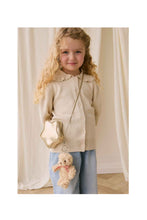 Load image into Gallery viewer, Snuggle Bunnies - Arthur The Bear Keyring - Red Stripe Ribbon Bow