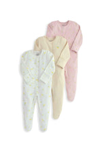 Load image into Gallery viewer, Mamas & Papas Lil Lemons Sleepsuits 3 Pack