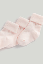 Load image into Gallery viewer, Mothercare Pink Turn-Over-Top Baby Socks - 5 Pack