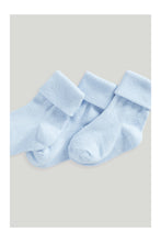 Load image into Gallery viewer, Mothercare Blue Turn-Over-Top Baby Socks - 5 Pack
