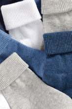 Load image into Gallery viewer, Mothercare Blue/Grey Turn-Over-Top Baby Socks - 5 Pack