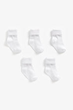 Load image into Gallery viewer, Mothercare White Turn-Over-Top Baby Socks - 5 Pack