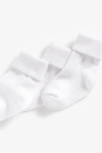 Load image into Gallery viewer, Mothercare White Turn-Over-Top Baby Socks - 5 Pack