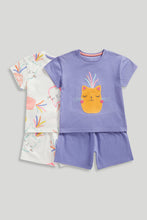 Load image into Gallery viewer, Mothercare 2 Pack Pineapple Short Pyjamas