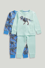 Load image into Gallery viewer, Mothercare 2 Pack Dinosaur Glow in the Dark Pyjamas