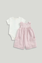 Load image into Gallery viewer, Mothercare Pink Playsuit and Bodysuit Set