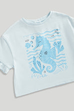Load image into Gallery viewer, Mothercare Blue Seahorse T-Shirt