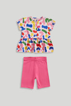 Load image into Gallery viewer, Mothercare Printed Blouse and Shorts Set