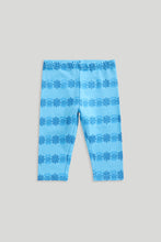 Load image into Gallery viewer, Mothercare 3 Pack Blue Cropped Leggings