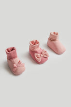Load image into Gallery viewer, Mothercare 3 Pack Pink Sock-Top Booties