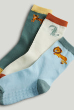 Load image into Gallery viewer, Mothercare 3 Pack Animal Slip-Resist Socks