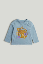 Load image into Gallery viewer, Mothercare Blue Leopard Long-Sleeved T-Shirt