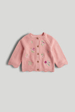 Load image into Gallery viewer, Mothercare Pink Embroidered Knitted Cardigan