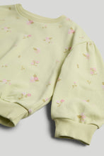 Load image into Gallery viewer, Mothercare Green Floral Sweat Top