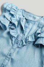 Load image into Gallery viewer, Mothercare Blue Ruffle Blouse
