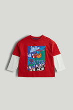 Load image into Gallery viewer, Mothercare Red Varsity Long-Sleeved T-Shirt