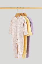 Load image into Gallery viewer, Mothercare 3 Pack Animal Ribbed Sleepsuits