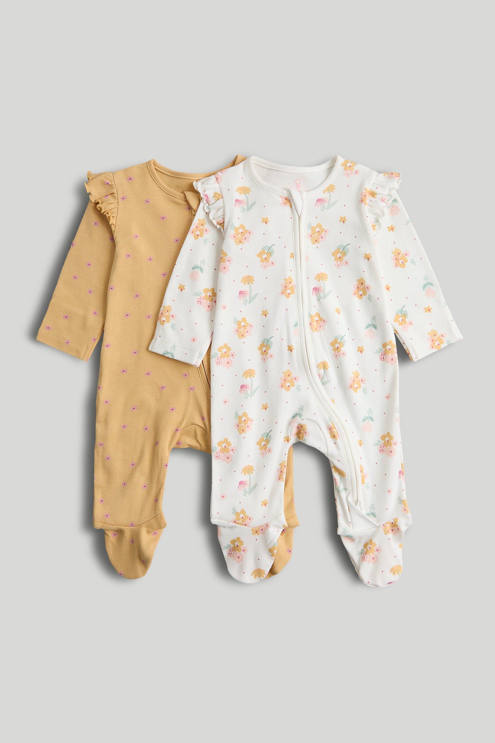 Mothercare Footless Zip-Up Sleepsuits - 2 Pack