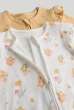 Load image into Gallery viewer, Mothercare 2 Pack Floral Zip-Up Sleepsuits