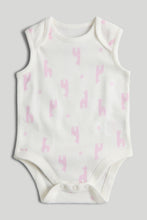 Load image into Gallery viewer, Mothercare 5 Pack Giraffe Sleeveless Bodysuits