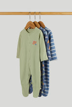 Load image into Gallery viewer, Mothercare 3 Pack Dinosaur Sleepsuits