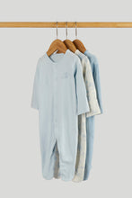 Load image into Gallery viewer, Mothercare 3 Pack Blue Sleepsuits
