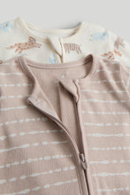 Load image into Gallery viewer, Mothercare 2 Pack Safari Zip-Up Sleepsuits
