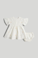 Load image into Gallery viewer, Mothercare White Daisy Dress and Knickers Outfit