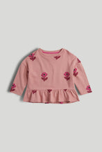 Load image into Gallery viewer, Mothercare Pink Flower Sweat Top
