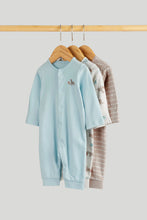 Load image into Gallery viewer, Mothercare 3 Pack Safari Footless Sleepsuits