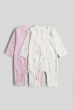 Load image into Gallery viewer, Mothercare 2 Pack Giraffe Footless Zip-Up Sleepsuits