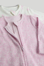 Load image into Gallery viewer, Mothercare 2 Pack Giraffe Footless Zip-Up Sleepsuits