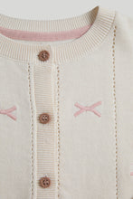 Load image into Gallery viewer, Mothercare Cream Pointelle Embroidered Cardigan
