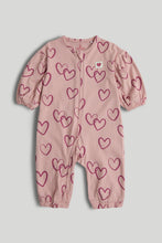 Load image into Gallery viewer, Mothercare My First Pink Hearts Zip-Up All-in-One