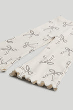 Load image into Gallery viewer, Mothercare Cream Bow Flared Legging