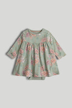 Load image into Gallery viewer, Mothercare Green Floral Romper Dress